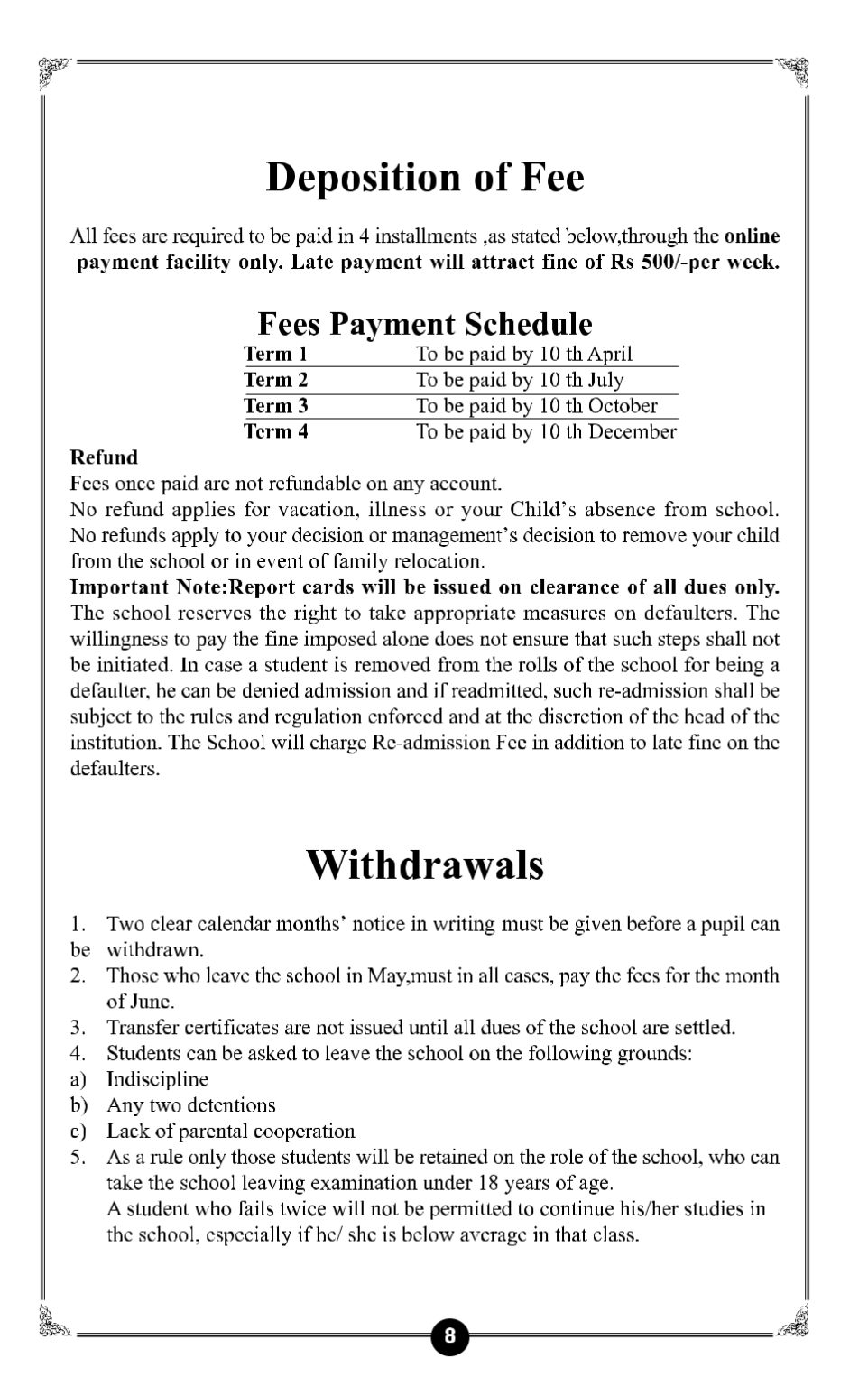 Fee Structure